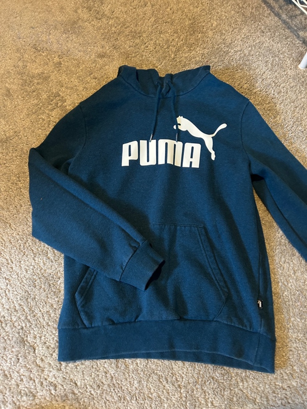 Puma Men's Teal Crewneck Sweatshirt with White Logo